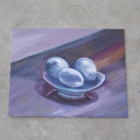 New, "Egg-Cellent" oil painting wall decor 11"x14" - Picture 3 of 3